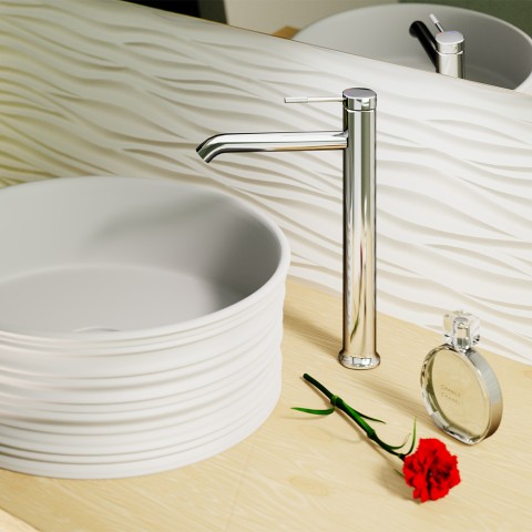Hoge wastafelmengkraan chroom modern design Riviera Aanbieding