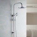 Chromen stalen douchekolom met Ø 25cm hoofddouche en 3-standen handdouche Papete Aanbieding