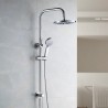 Chromen stalen douchekolom met Ø 25cm hoofddouche en 3-standen handdouche Papete Aanbieding