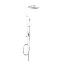 Moderne chroom douchekolom met 20x20 cm regendouche en handdouche Kube Aanbieding