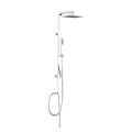 Moderne chroom douchekolom met 20x20 cm regendouche en handdouche Kube Aanbieding