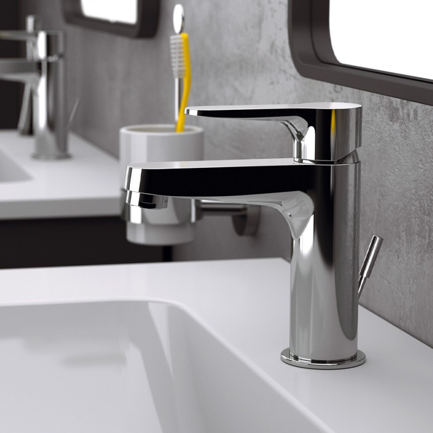 Moderne chroom wastafelmengkraan Aurora Aanbieding Moderne chroom wastafelmengkraan Aurora Aanbieding