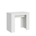 Uitschuifbare eetkamertafel console 90x48-308cm wit hout Basic Aanbod