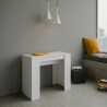 Uitschuifbare eetkamertafel console 90x48-308cm wit hout Basic Korting