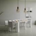 Uitschuifbare eetkamertafel console 90x48-308cm wit hout Basic Voorraad