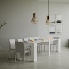 Uitschuifbare eetkamertafel console 90x48-308cm wit hout Basic Voorraad