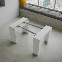 Uitschuifbare eetkamertafel console 90x48-308cm wit hout Basic Kortingen