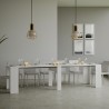 Uitschuifbare eetkamertafel console 90x48-308cm wit hout Basic Catalogus