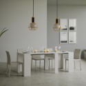 Uitschuifbare eetkamertafel console 90x48-308cm wit hout Basic Aanbieding