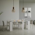 Uitschuifbare eetkamertafel console 90x48-308cm wit hout Basic Aanbieding
