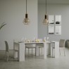 Uitschuifbare eetkamertafel console 90x48-308cm wit hout Basic Aanbieding