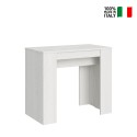 Uitschuifbare eetkamertafel console 90x48-308cm wit hout Basic Verkoop
