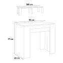Uitschuifbare eetkamertafel console 90x48-308cm wit hout Basic Keuze