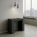 Uitschuifbare console tafel 90x48-308cm modern design antraciet Basic Report Korting