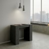 Uitschuifbare console tafel 90x48-308cm modern design antraciet Basic Report Korting