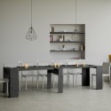 Uitschuifbare console tafel 90x48-308cm modern design antraciet Basic Report Kortingen