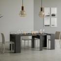 Uitschuifbare console tafel 90x48-308cm modern design antraciet Basic Report Aanbieding