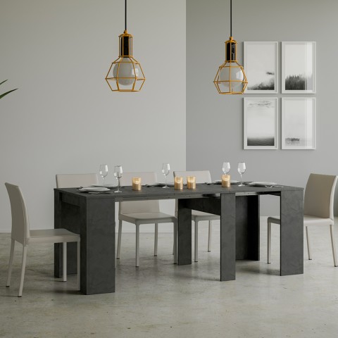 Uitschuifbare consoletafel 90x48-308cm modern design tafel antraciet Basisrapport Aanbieding