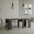 Uitschuifbare console tafel 90x48-308cm modern design antraciet Basic Report Aanbieding
