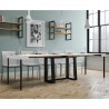 Uitschuifbare console 90x40-288cm witte design eettafel metaal Asia Catalogus