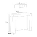 Moderne, uitschuifbare design console 90x40-288cm hout metaal Asia Oak Voorraad