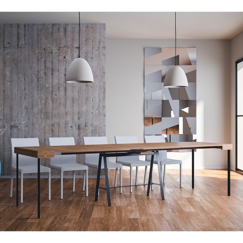 Uitschuifbare consoletafel hout 90x40-300cm Banco Eik Aanbieding