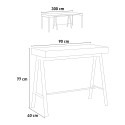 Design uitschuifbare consoletafel 90x40-300cm grijs metaal Banco Concrete Kortingen