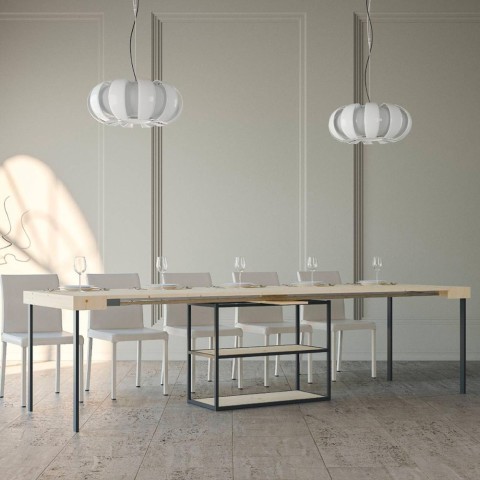 Houten console tafel uitschuifbaar design 90x40-290cm Camelia Nature