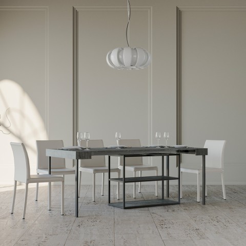 Uitschuifbare consoletafel 90x40-196cm Plano Small Concrete grey table Aanbieding