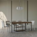 Uitschuifbare consoletafel walnoot hout 90x40-300cm Plano Premium Noix Korting