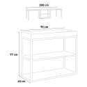 Uitschuifbare consoletafel 90x40-300cm design Plano Premium Fir Kortingen