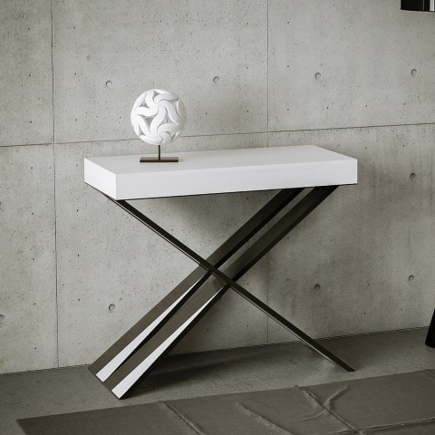 Uitschuifbare eettafel 90x40-196 cm wit hout Diago Small Aanbieding