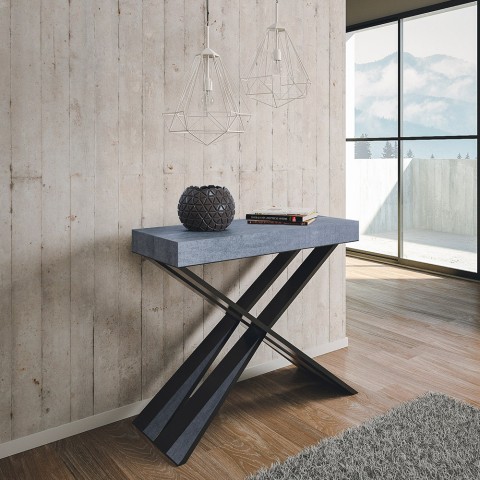 Uitschuifbare consoletafel 90x40-196cm Diago Small Concrete grey table Aanbieding
