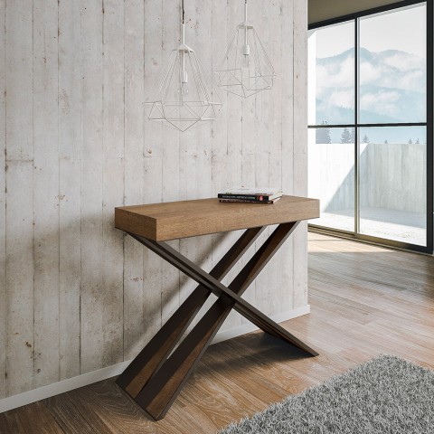 Uitschuifbare console tafel in walnoot 90x40-196cm Diago Small Noix Aanbieding