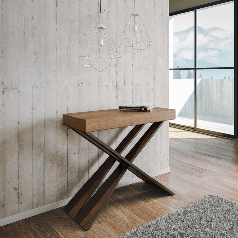 Uitschuifbare consoletafel walnoot hout 90x40-300cm Diago Premium Noix Aanbieding