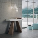 Moderne uitschuifbare witte console tafel 90x40-196cm Diamante Small Aanbieding
