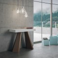 Moderne uitschuifbare witte console tafel 90x40-196cm Diamante Small Aanbieding