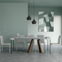 Moderne uitschuifbare witte console tafel 90x40-196cm Diamante Small Korting
