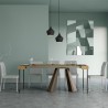 Uitschuifbare console 90x40-196cm houten tafel Diamante Small Oak Korting