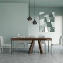 Uitschuifbare tafelconsoletafel notenhout 90x40-196cm Diamante Small Premium Noix Korting