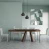 Uitschuifbare tafelconsoletafel notenhout 90x40-196cm Diamante Small Premium Noix Korting