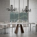 Uitbreidbare moderne witte tafelconsolle 90x40-300cm Diamante Kortingen