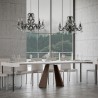 Uitbreidbare moderne witte tafelconsolle 90x40-300cm Diamante Kortingen