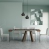 Uitschuifbare houten console tafel 90x40-300cm in walnoot Diamante Noix Korting