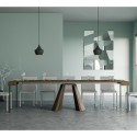 Uitschuifbare houten console tafel 90x40-300cm in walnoot Diamante Noix Kortingen