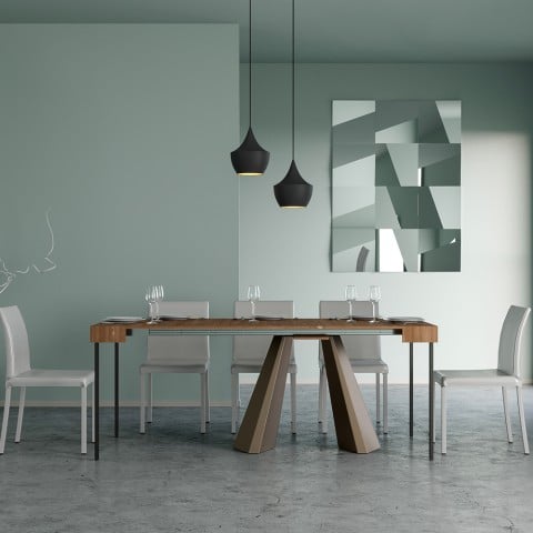 Uitschuifbare houten console tafel 90x40-300cm Diamante Fir Aanbieding