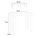 Witte uittrekbare consoletafel 90x40-196cm hout Ghibli Small Korting
