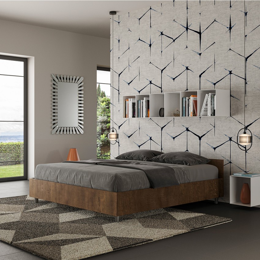 Tweepersoonsbed met opbergruimte 160x190cm walnotenhout Nuamo Noix Aanbieding Tweepersoonsbed met opbergruimte 160x190cm walnotenhout Nuamo Noix Aanbieding