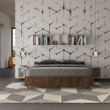 Tweepersoonsbed met opbergruimte 160x190cm walnotenhout Nuamo Noix Korting