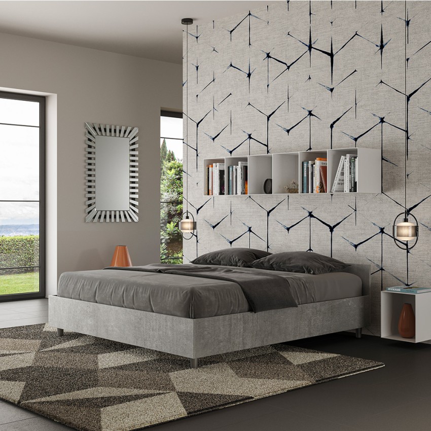 Grijs tweepersoonsbed 160x190cm met opbergruimte Nuamo Concrete Aanbieding Grijs tweepersoonsbed 160x190cm met opbergruimte Nuamo Concrete Aanbieding